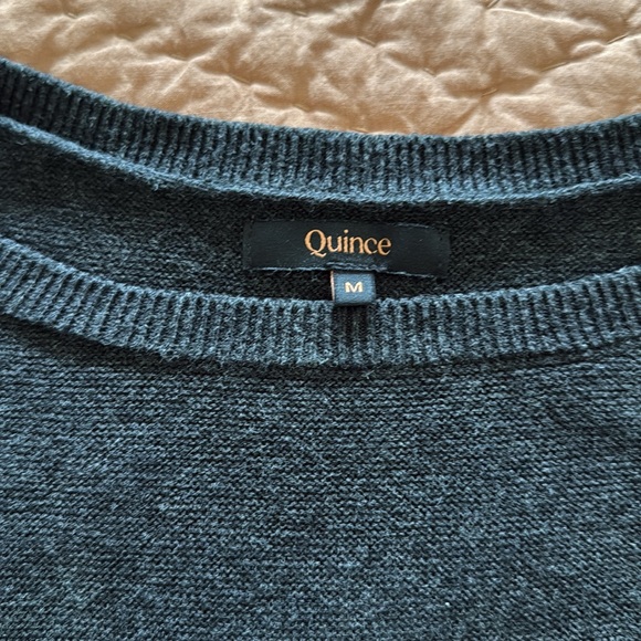 Quince Lightweight Cotton Cashmere Link-Stitch Dolman Sweater in charcoal - Picture 6 of 7